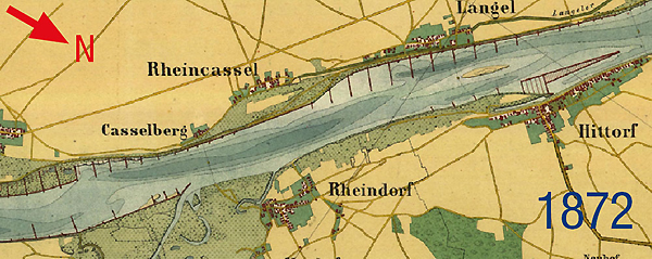 Ausschnitt aus: Karte des Rheinstroms im Königreich Preußen 1872