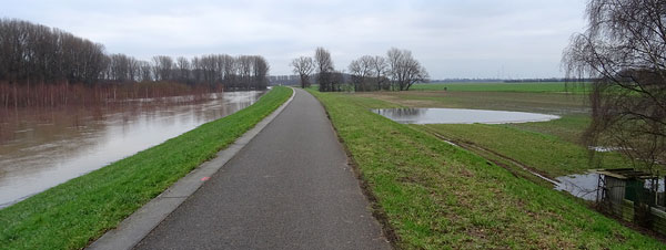 Worringen-Langeler Deich mit Grundwasseraustritt